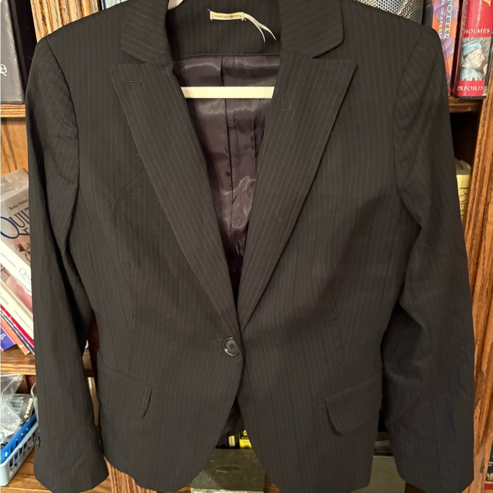 Max Studio Black Pinstripe Blazer